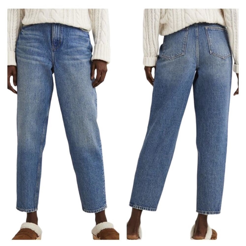 Boden Tapered High Rise Jeans Mid Vintage, Green Tint - Picture 2 of 12